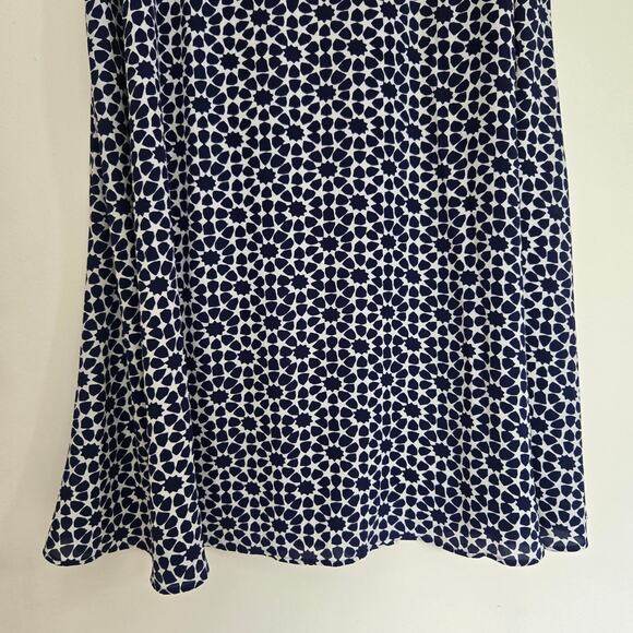 Talbots Flowy Maxi Skirt Navy White Geometric Button Front Women Plus 18 - Picture 6 of 8